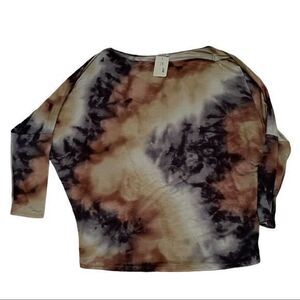 NWT White Birch Women's‎ Tie Dye Top Dolman Sleeve Pullover 1XL